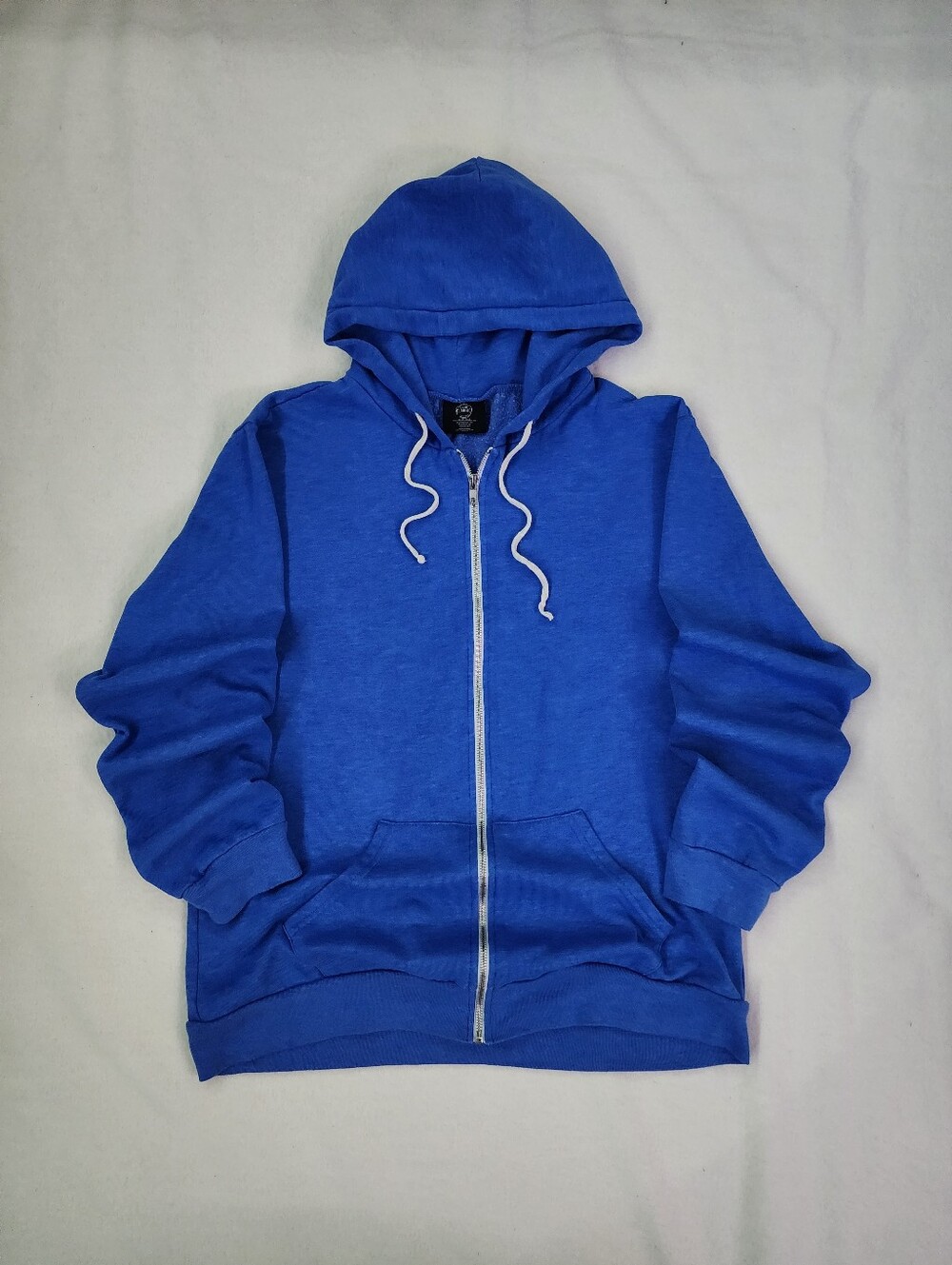 True Classic Men's Extra Large Blue Full Zip Fleece Hoodie Sweatshirt